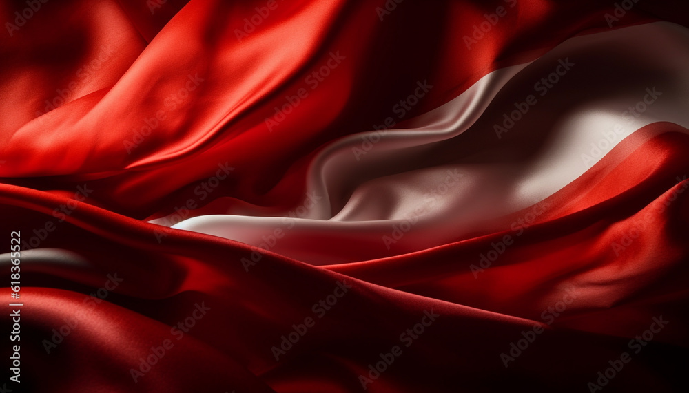 Smooth satin waves create abstract elegance backdrop generated by AI