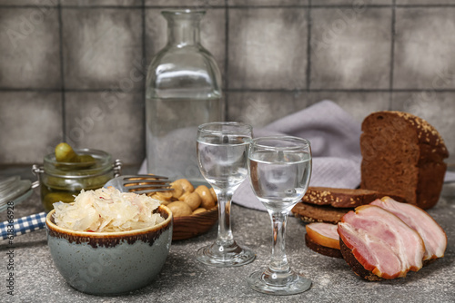Traditional russian vodka a...