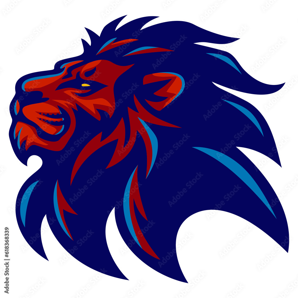 Naklejka premium Lion Head Wild Animal Logo Design