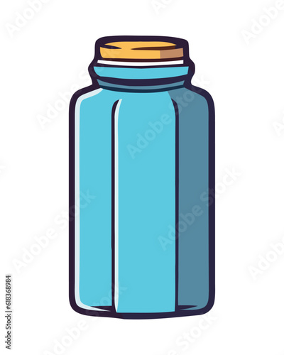 Organic drink in glass jar illustration