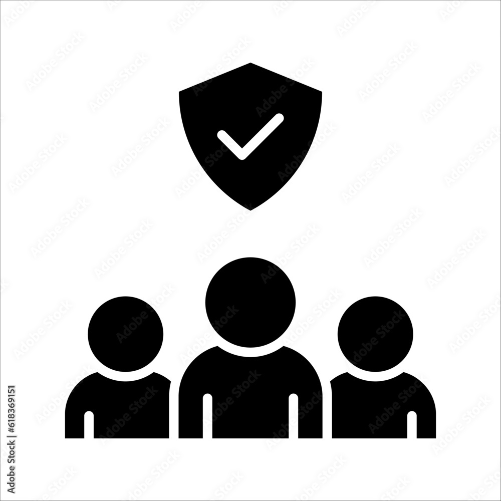 People insurance line icon. Health coverage sign. Life protection policy symbol. Quality design element. vector illustration on white background People insurance line icon. Health coverage sign. Life protection policy symbol. Quality design element. vector illustration on white background