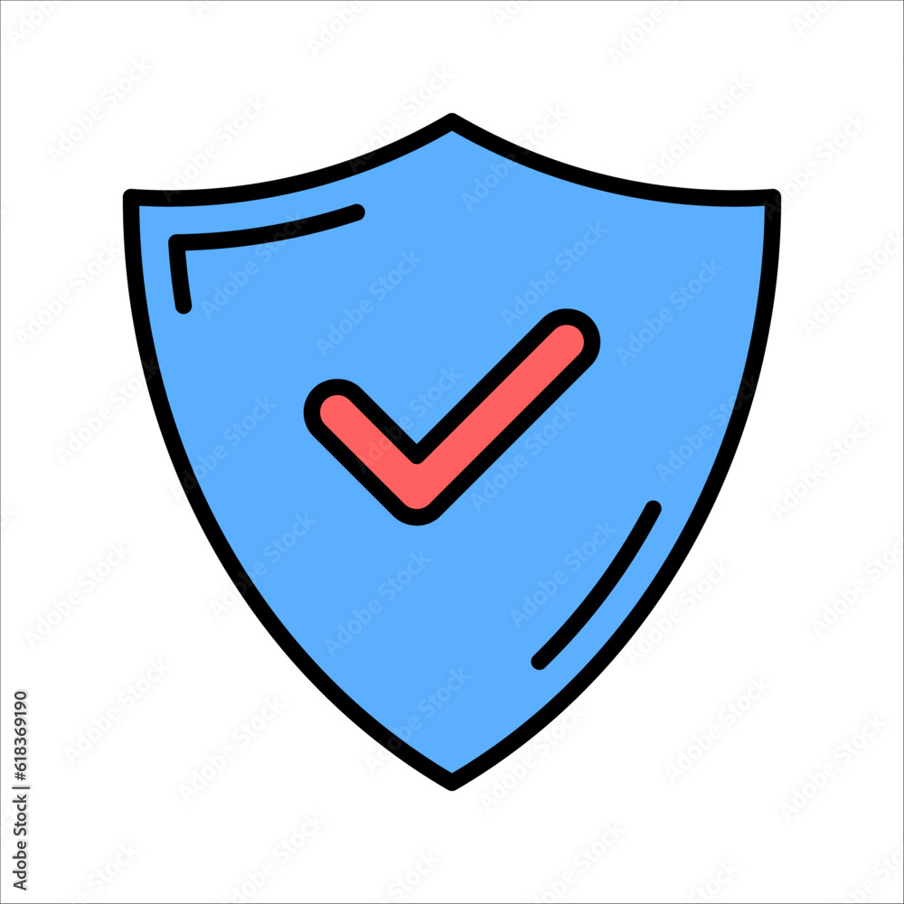 Shield icon. Security vector icon. Protection icon. Shield vector icon. Safety system. Protection activated. Active safety. vector illustration on white background Shield icon. Security vector icon. Protection icon. Shield vector icon. Safety system. Protection activated. Active safety. vector illustration on white background