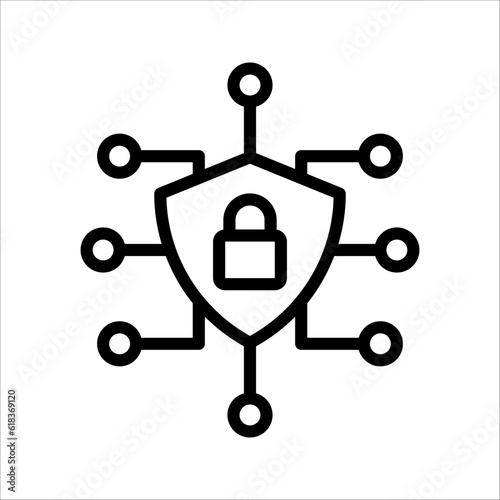 cyber security icon design, vector illustration graphic Security logo Artificial Intelligence Keyhole icon on white background