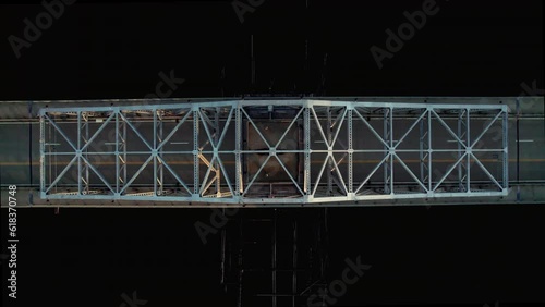 Top view over Point Street Bridge over the Providence River. photo