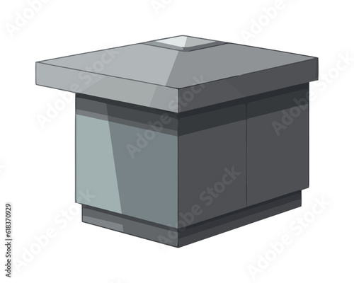 Metallic counter with shiny steel lid