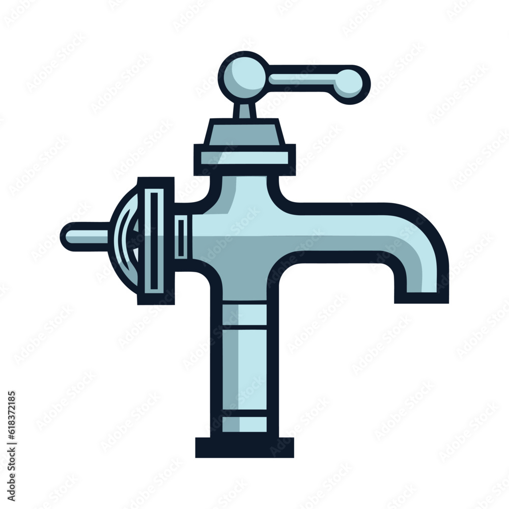 Water flowing from faucet on isolated background Water flowing from faucet on isolated background