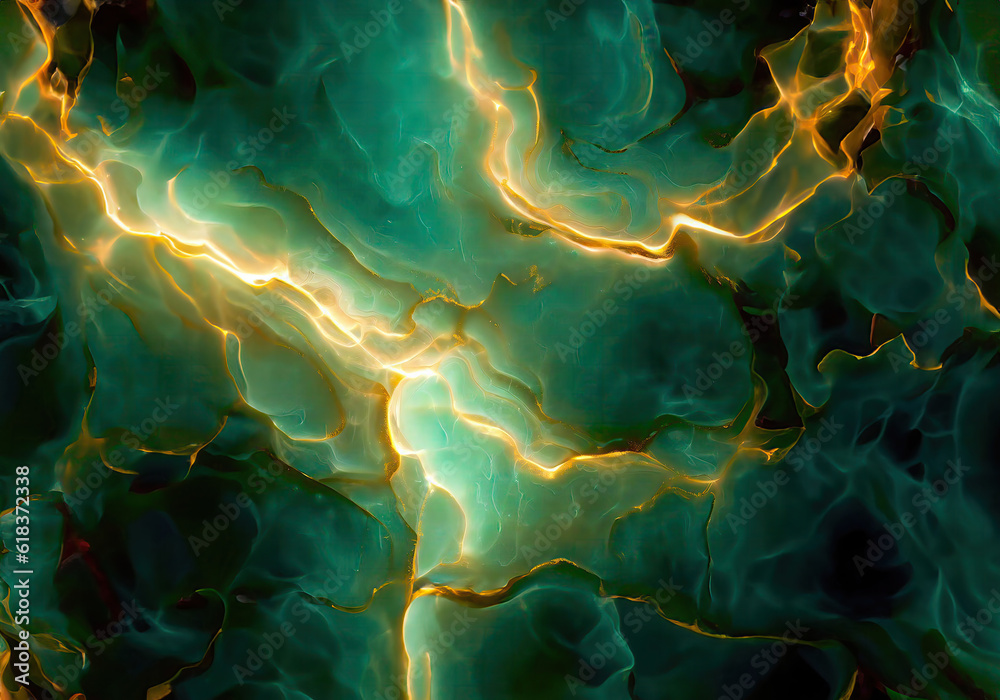 Obraz premium The emperor green jade and gold veins, exquisite marble pattern, jade, background.