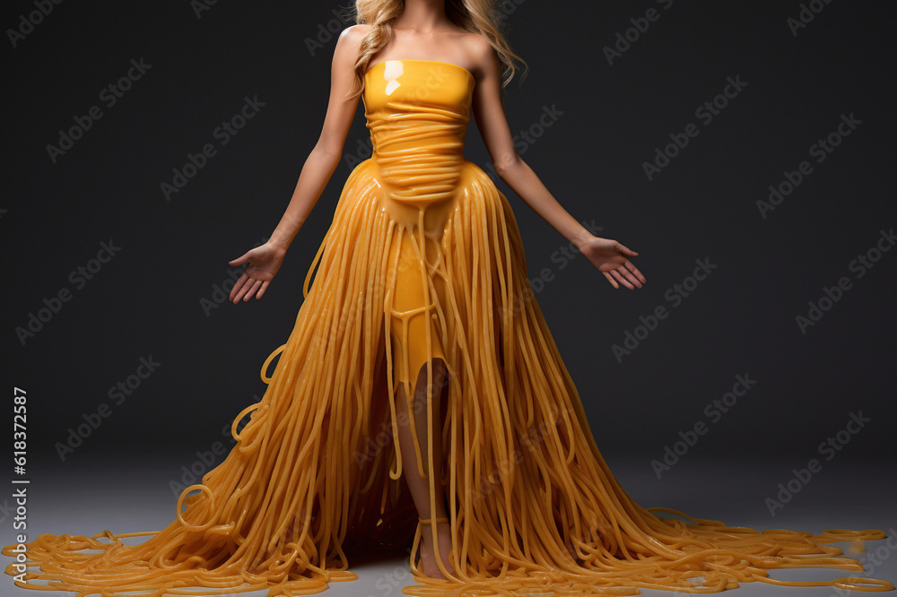 Fototapeta premium Spaghetti dress design. Generative AI.
