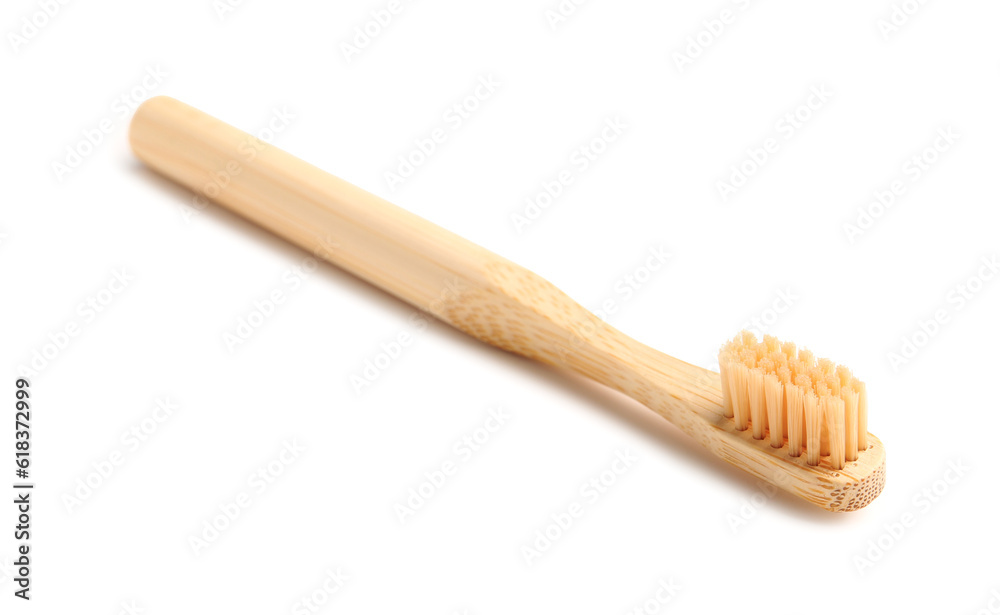 Bamboo tooth brush on white background Bamboo tooth brush on white background