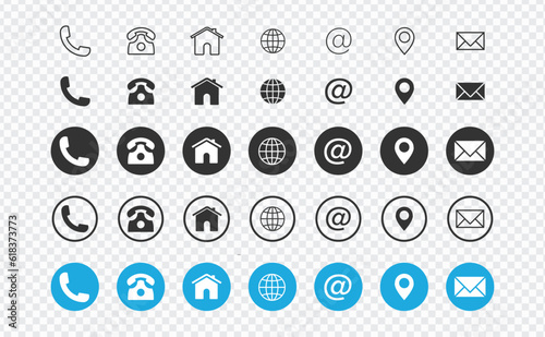 Web icon set. Website set icon , Business card contact information icons all are 35 icons