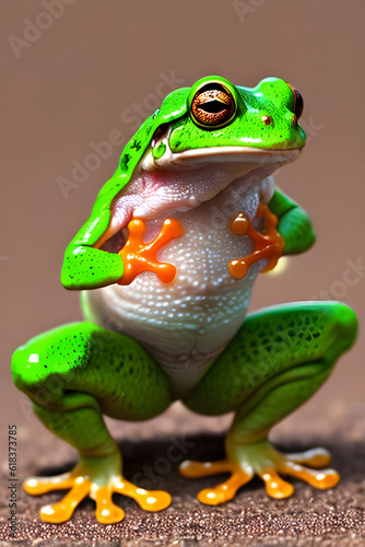 frong toad practicing karate