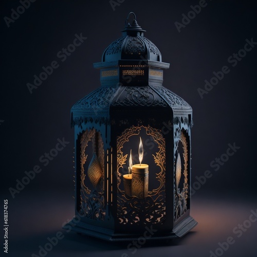 lantern with candle with Generative AI