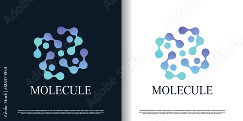 molecule logo design vector with modern creative unique style premium vector
