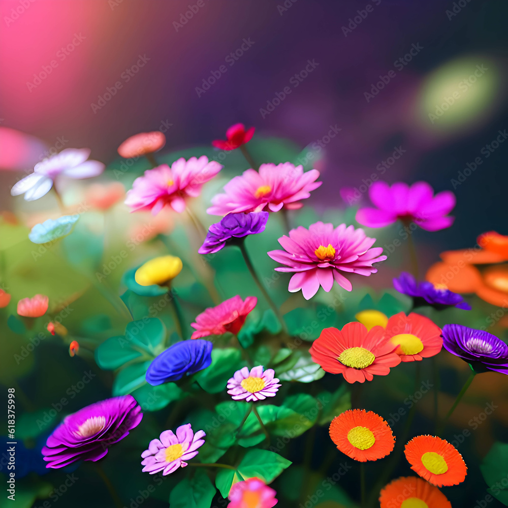Several Multi Color and Beautiful Flowers in the Wild Several Multi Color and Beautiful Flowers in the Wild