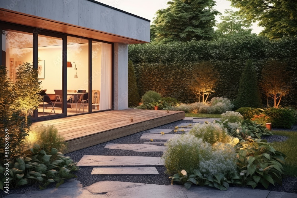 Obraz premium realistic garden on the terrace design ideas photography
