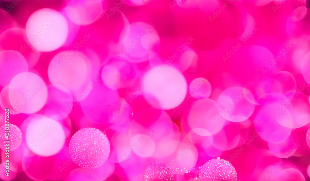Abstract blurred red color for background, Blur festival lights outdoor and pink bubble focus texture