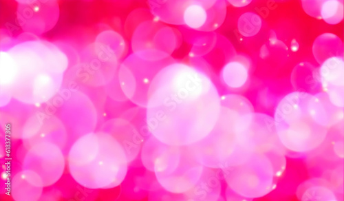 Abstract blurred red color for background, Blur festival lights outdoor and pink bubble focus texture