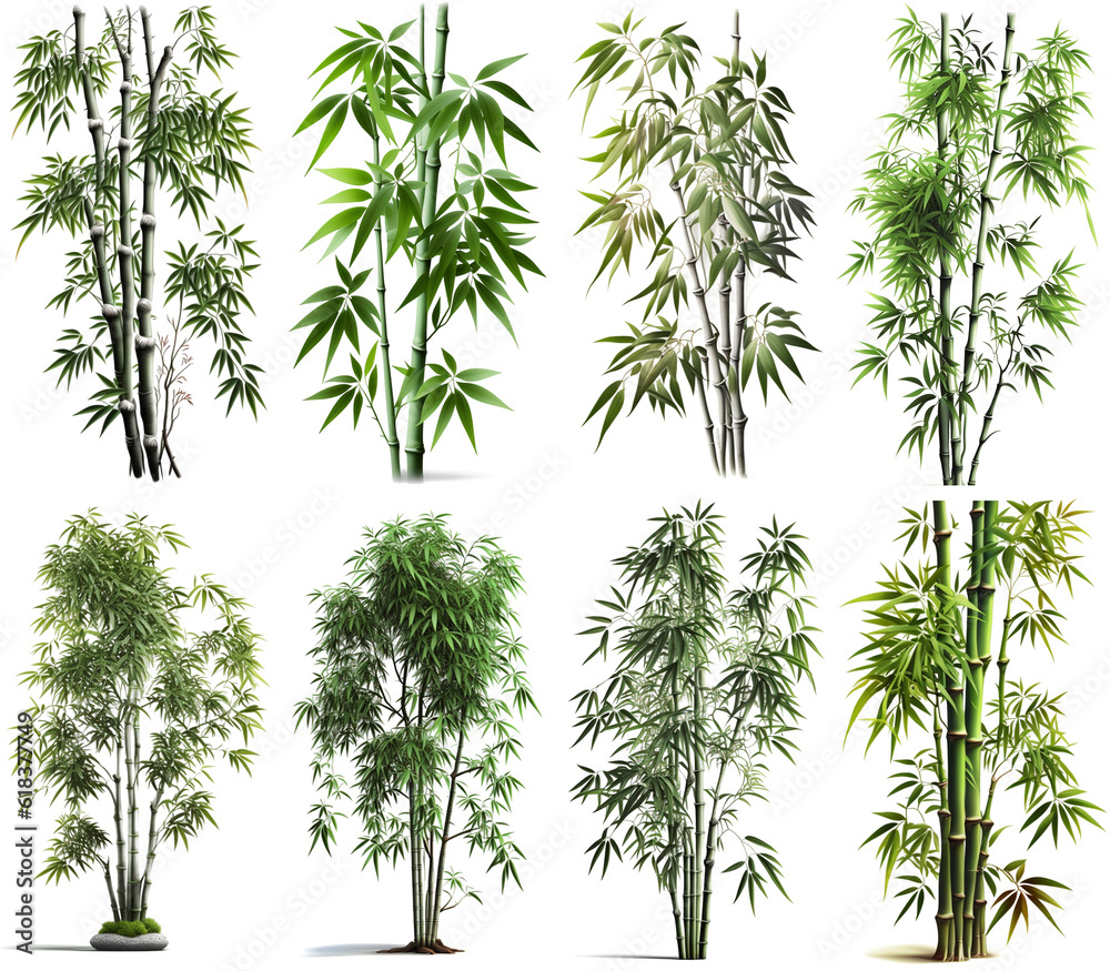 Bamboo on transparent background or PNG file, easy to decorate your project. generative AI