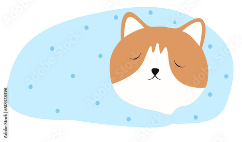Cat sleep vector cartoon illustration