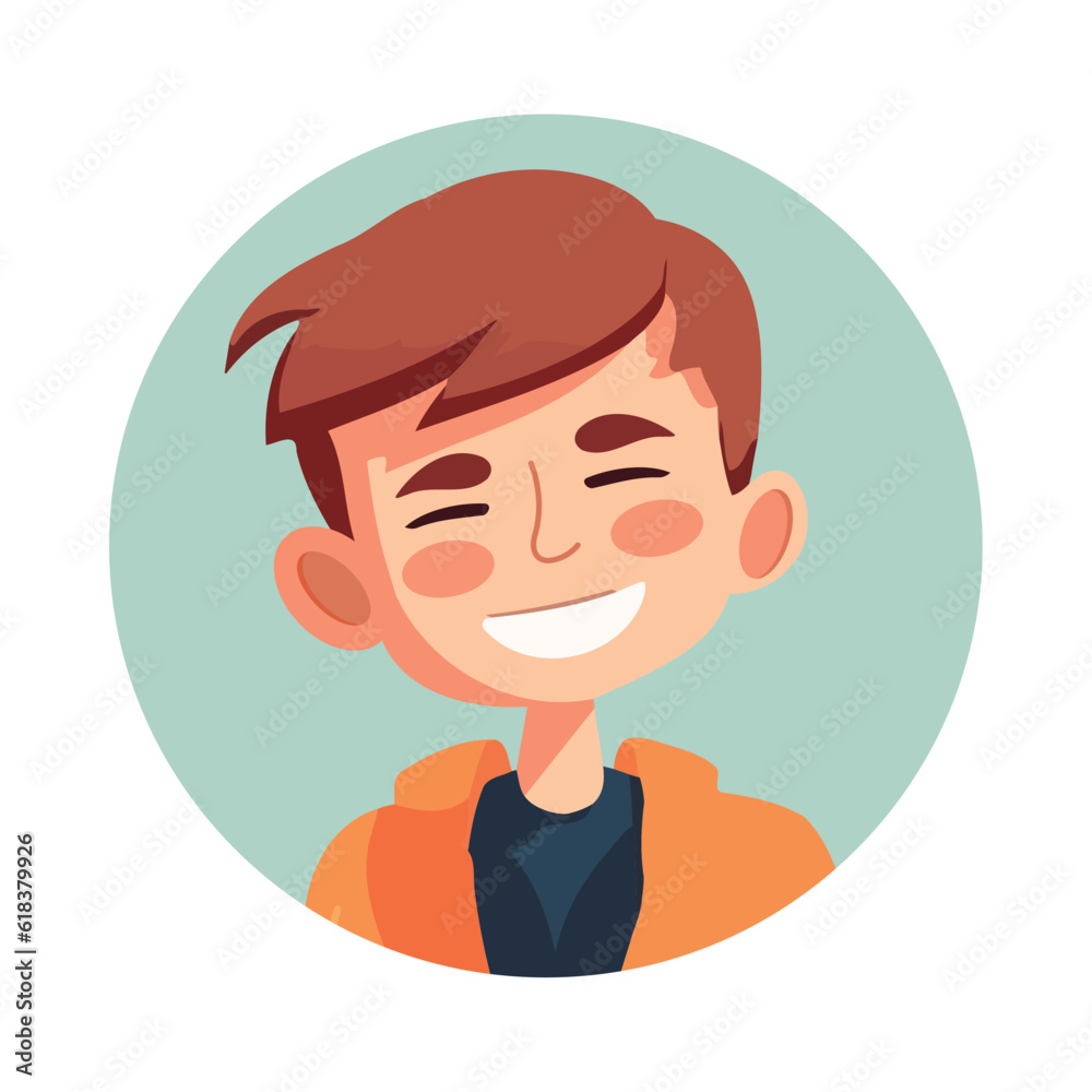 Smiling cartoon boy in flat isolated illustration Smiling cartoon boy in flat isolated illustration