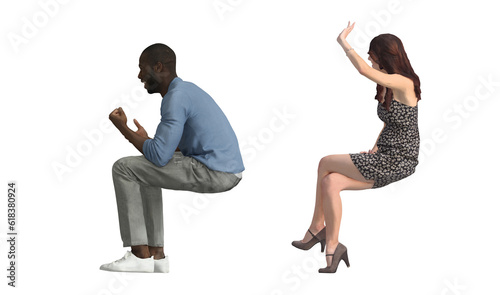 3D High Poly Humans - SET7 Color - Lateral View