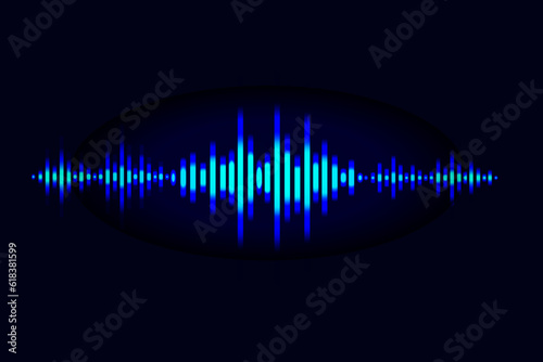 Abstract Sound Equalizer. Background Music Audio Voice. Technology Electronic Wave Elements for Branding, Social Media Ads, Promo. Pattern Radio Design of Track Beat Frequency. Vector illustration
