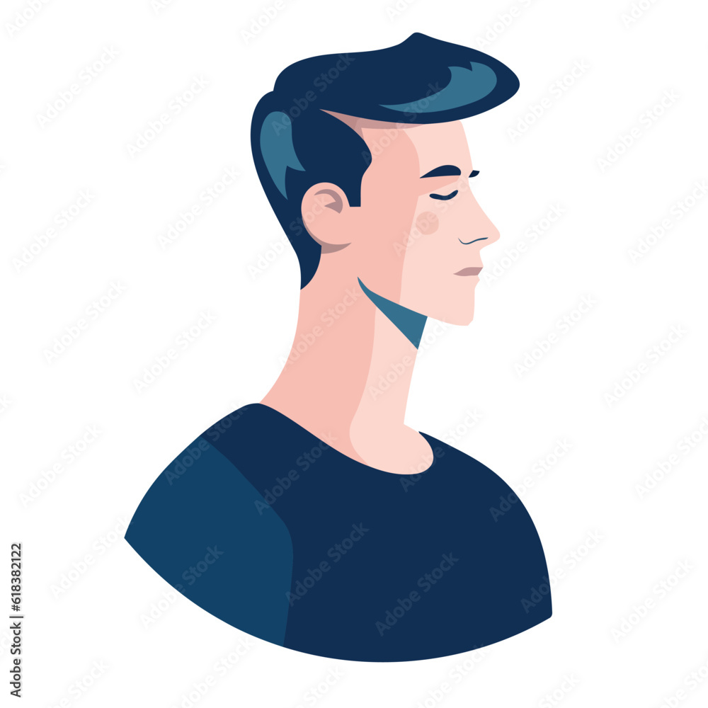 Handsome man avatar on white background Handsome man avatar on white background