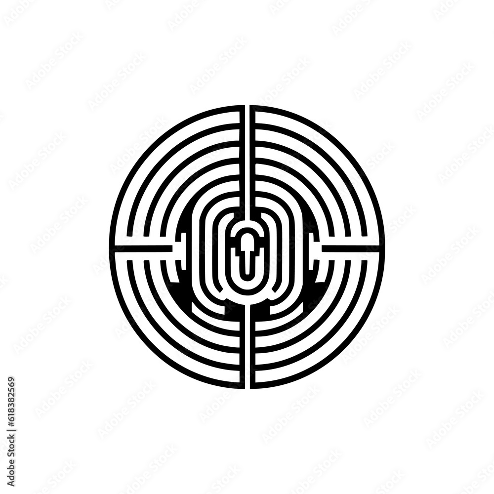 simple labyrinth audio company logo vector illustration template design simple labyrinth audio company logo vector illustration template design