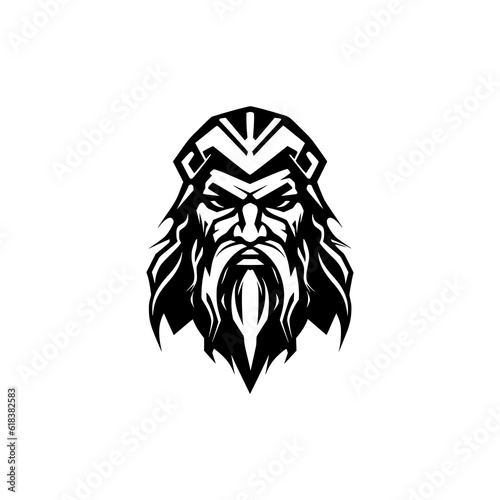simple dwarf warrior ancient hero logo vector illustration template design