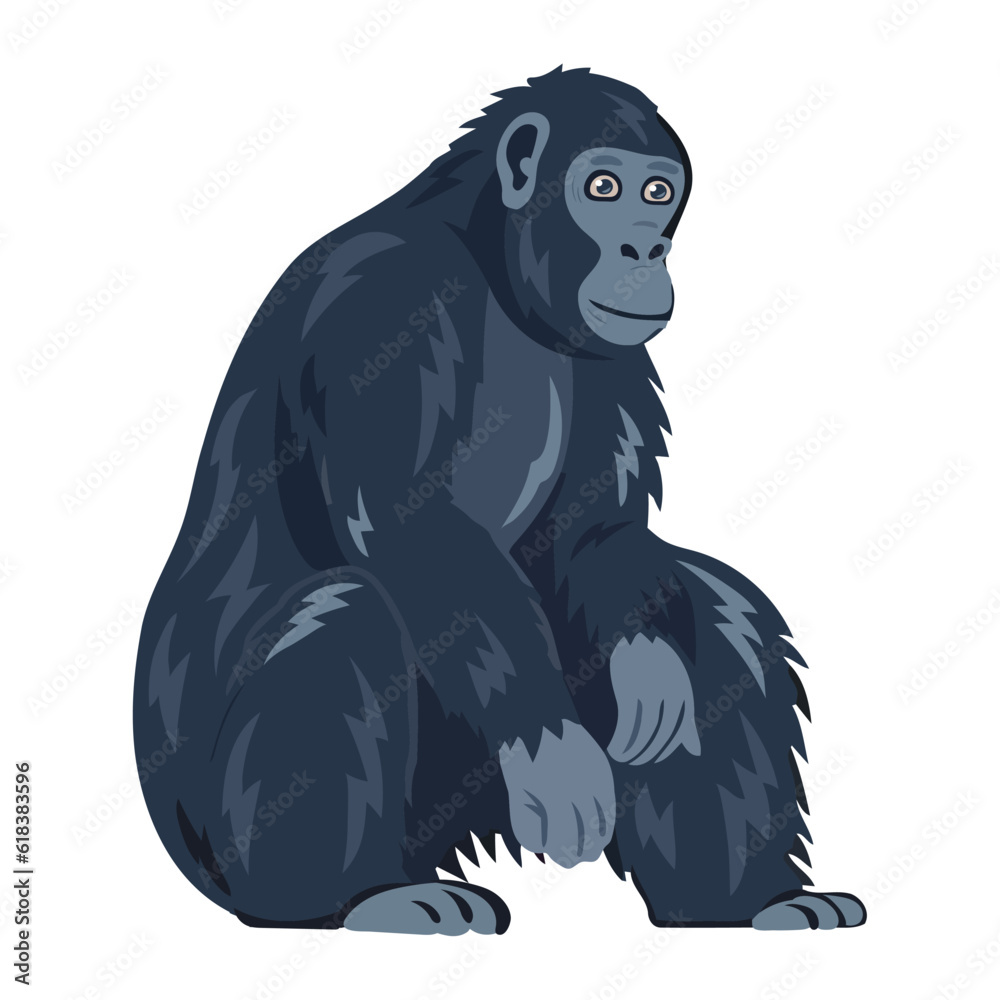 Cute primate sitting isolated icon