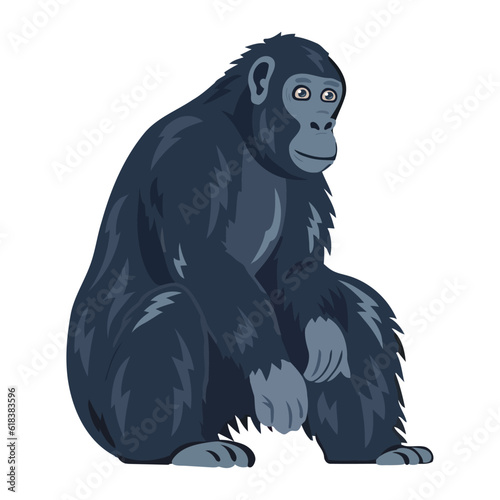 Cute primate sitting isolated icon