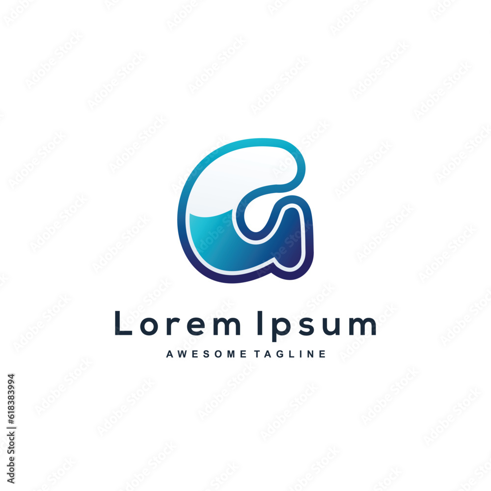 A letter liquid colorful gradient logo template