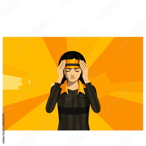 Migraine Headache Abstract Vector Illustration