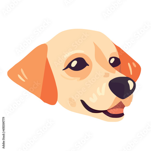 Cute purebred retriever puppy smiling with happiness
