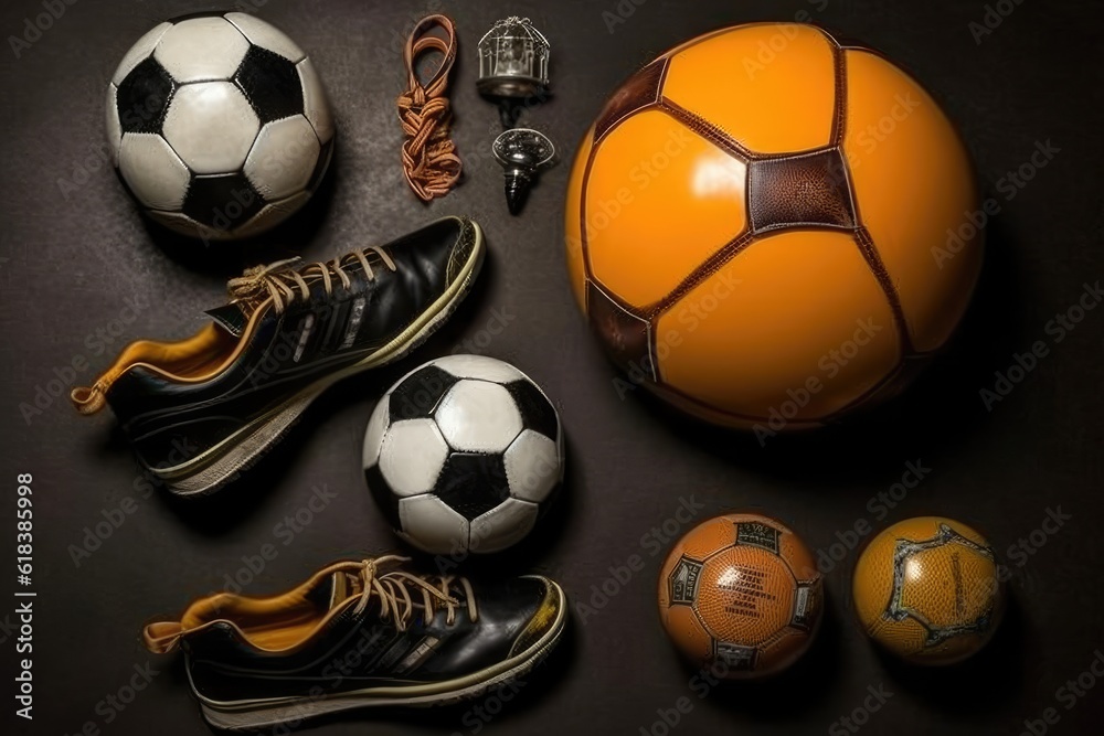 soccer tools and equipment photography