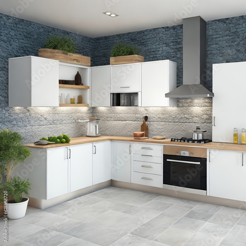 bedroom, A large bed, pillows, and potted plants are present inside. Generative AI