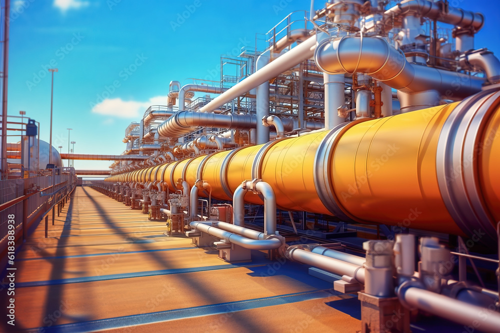 Pipeline. Station of the gas industry. Generative AI Pipeline. Station of the gas industry. Generative AI