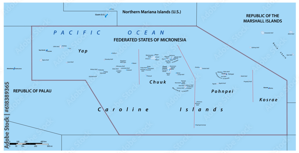 political vector map of the Federated States of Micronesia political vector map of the Federated States of Micronesia