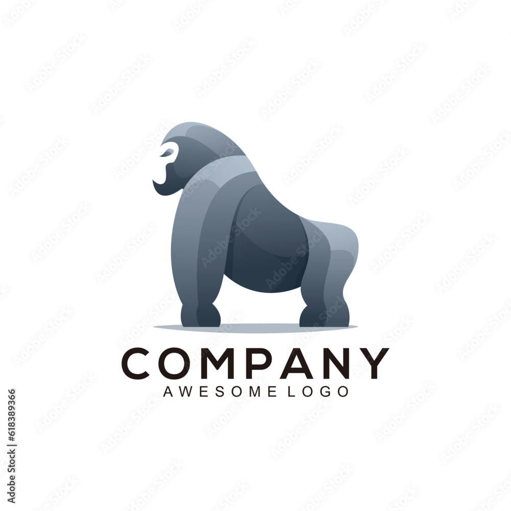 Logo illustration gorilla gradient colorful style