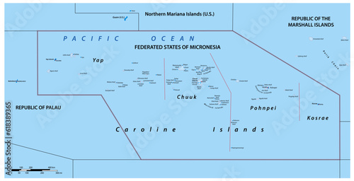 political vector map of the Federated States of Micronesia photo