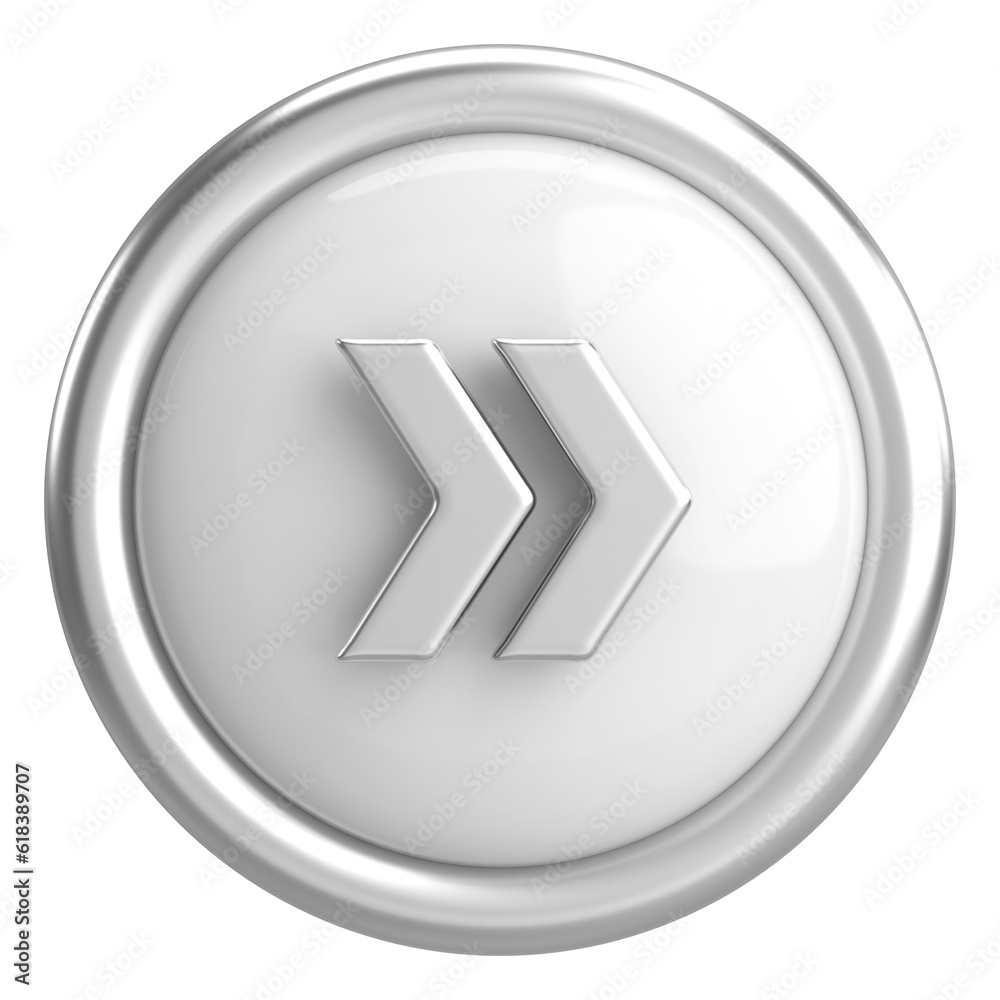 Next button. Continue button. 3D illustration. Next button. Continue button. 3D illustration.