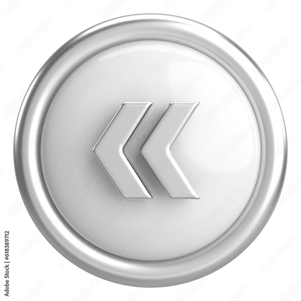 Previous button. Back button. 3D illustration. Previous button. Back button. 3D illustration.