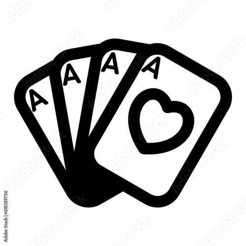 トランプ、エースを表すラインスタイルのアイコン