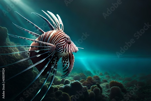 lion fish in the sea