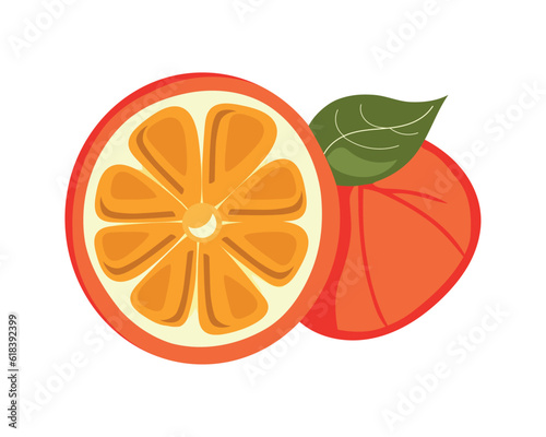 Juicy citrus fruit slice, perfect for summer refreshment