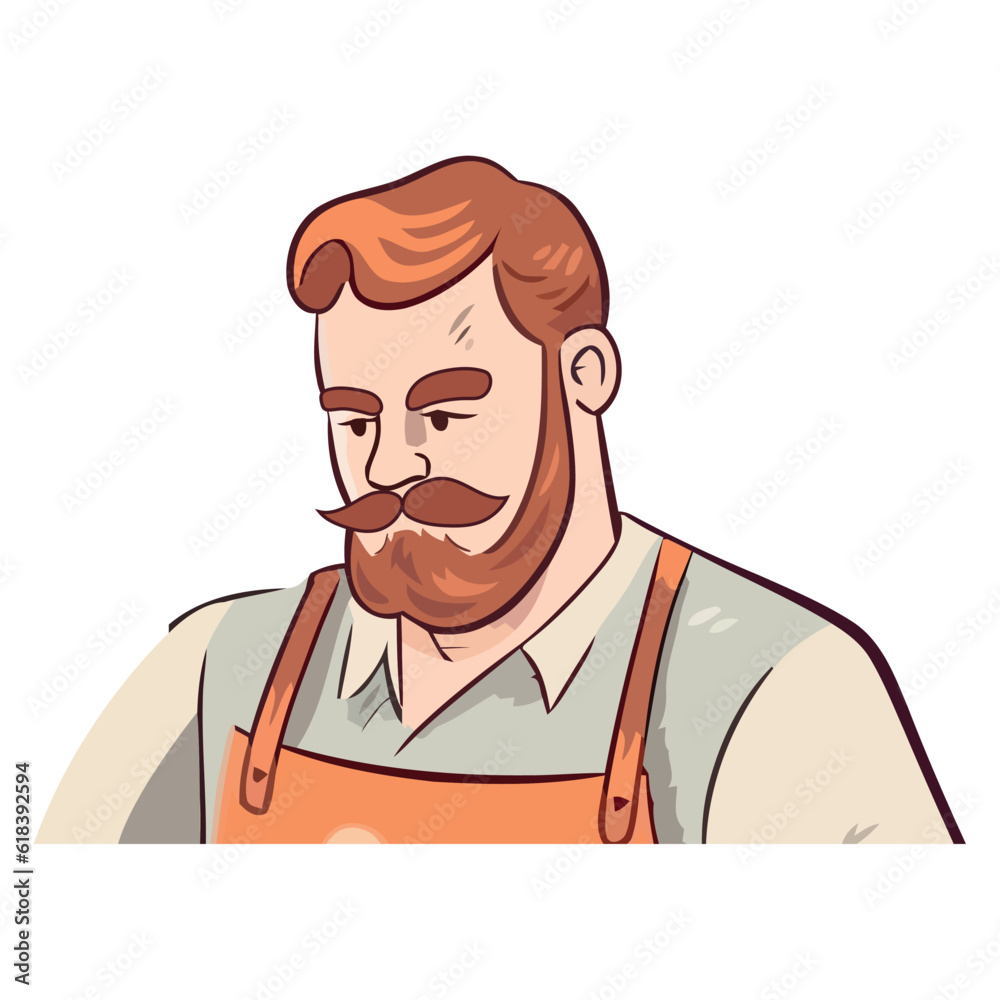 Beard Adult Man with apron