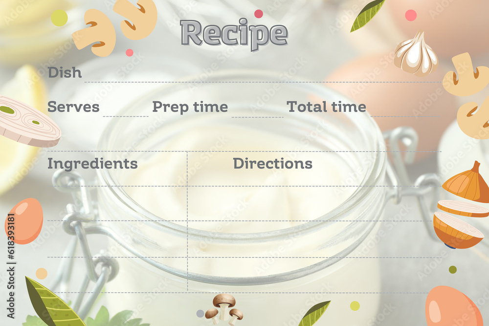 Naklejka premium Concept of cooking and preparing food with recipe book