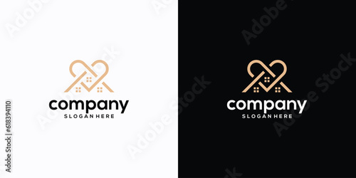 Free vector heart logo design, vector minimal style
