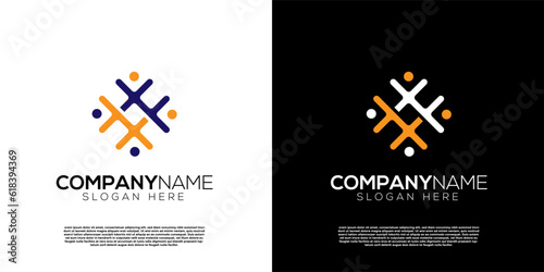 Vector people community logo template