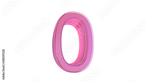 Creative design pink 3d number 0